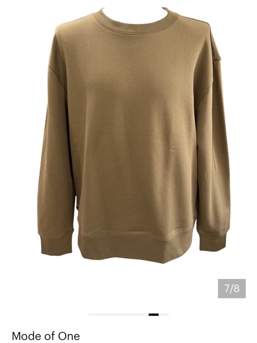NWT Mode of One Men's Classic Crewneck Sweatshirt in Army Brown M2 - Picture 5 of 7